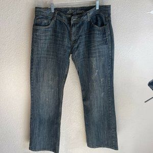 Affliction Denim Killers Men's Denim Blue Jeans Size 36×34  RN#109301 Distressed